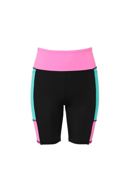 Black sport shorts with a pop of colours